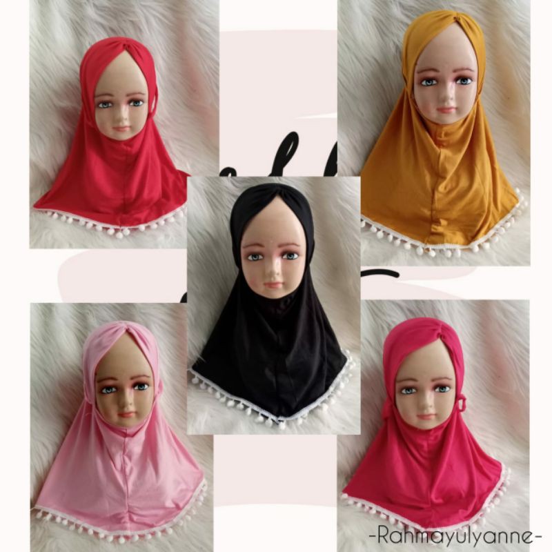 HIJAB ANAK LUCU BAHAN ADEM REAL PICT BISA COD