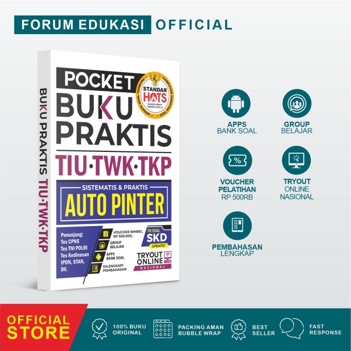

TURUN HARGA POCKET BUKU PRAKTIS TIU TWK TKP TES CPNS, IPDN, STAN, TNIPOLRI 2022 KPL275