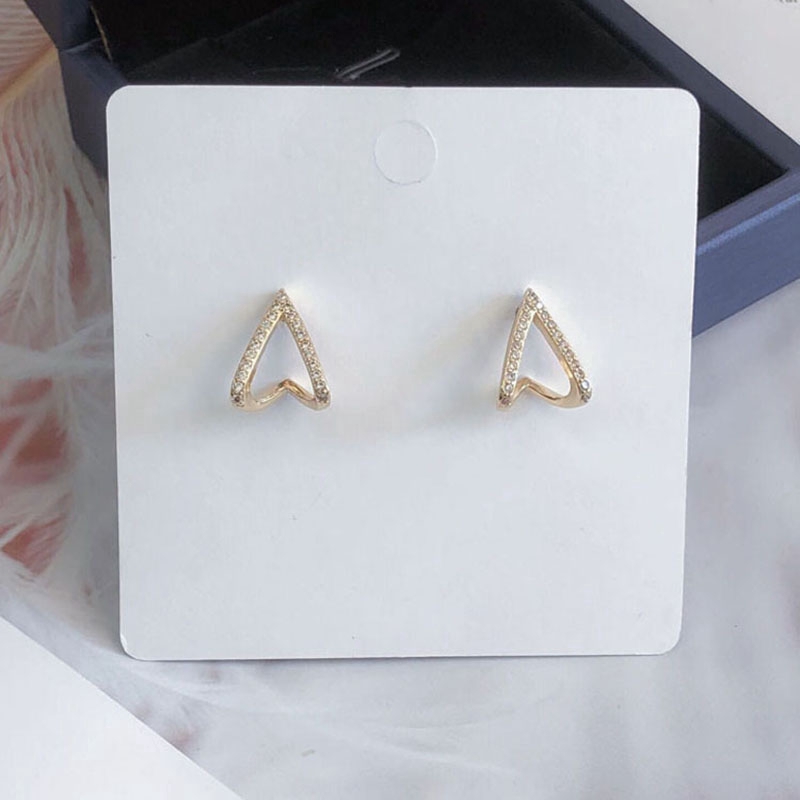 Love Heart Earring Micro-inlaid Zircon Stud Errings Fashion Women Accessories Sexy Girl Jewelry