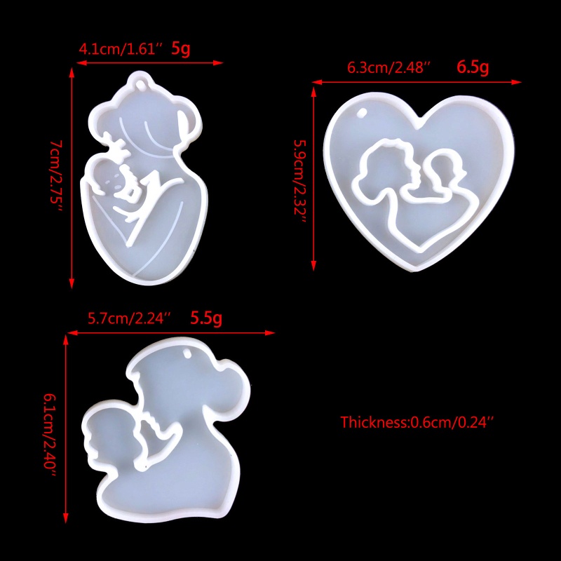 Siy Cetakan Resin Bentuk Ibu Dan Bayi Bahan Silikon Untuk Dekorasi Gantungan Kunci