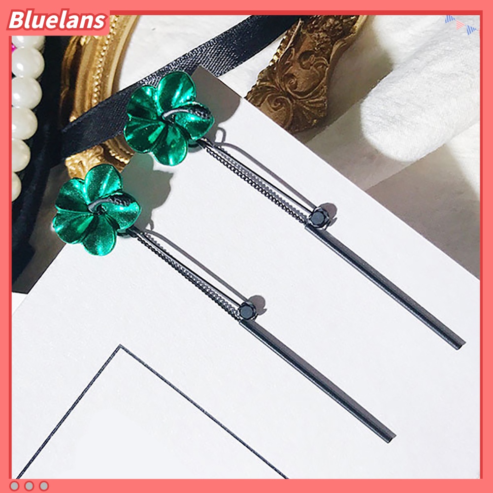 Bluelans Korean Style Long Flower Tassel Earrings Women Party Banquet Cocktail Jewelry