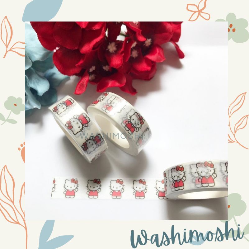 

Washimoshi Masking Washi Tape Hello Kitty Design / Washitape Helo kitty (10 meter)
