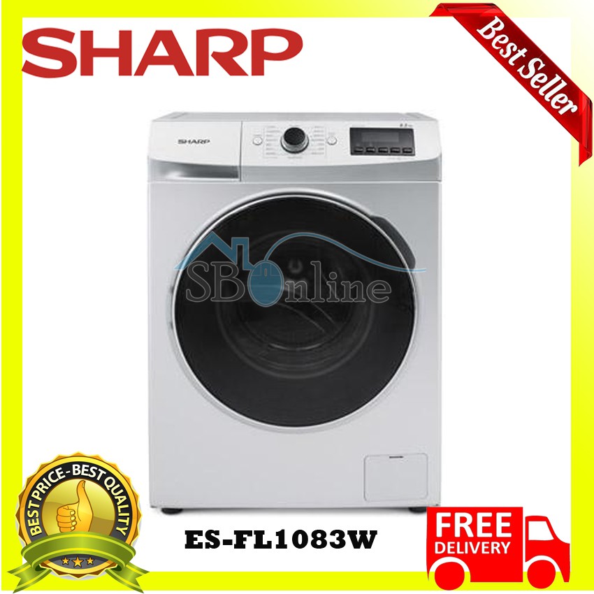 SHARP Mesin Cuci 8.5 Kg Front Loading Series ES FL1083W