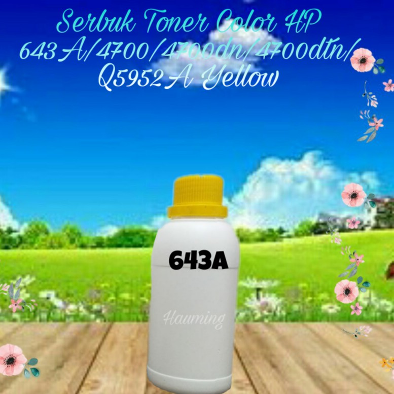 Serbuk Toner Powder Color HP 643A 4700 4700DN 4700DTN 4700N 4700PH+ Q5952A Yellow 1x Isi