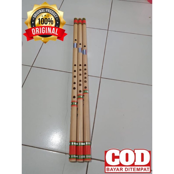 Suling Dangdut Bambu Satu Set isi 3 Bisa COD (Nada Bisa Request)