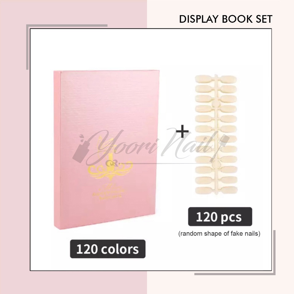 Display book 120 warna set free kuku palsu buku pajangan kutek color chart nail art