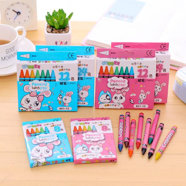 Crayon 12 Warna Dan Crayon 24 Warna Pensil Cat Warna Alat Seni Lukis