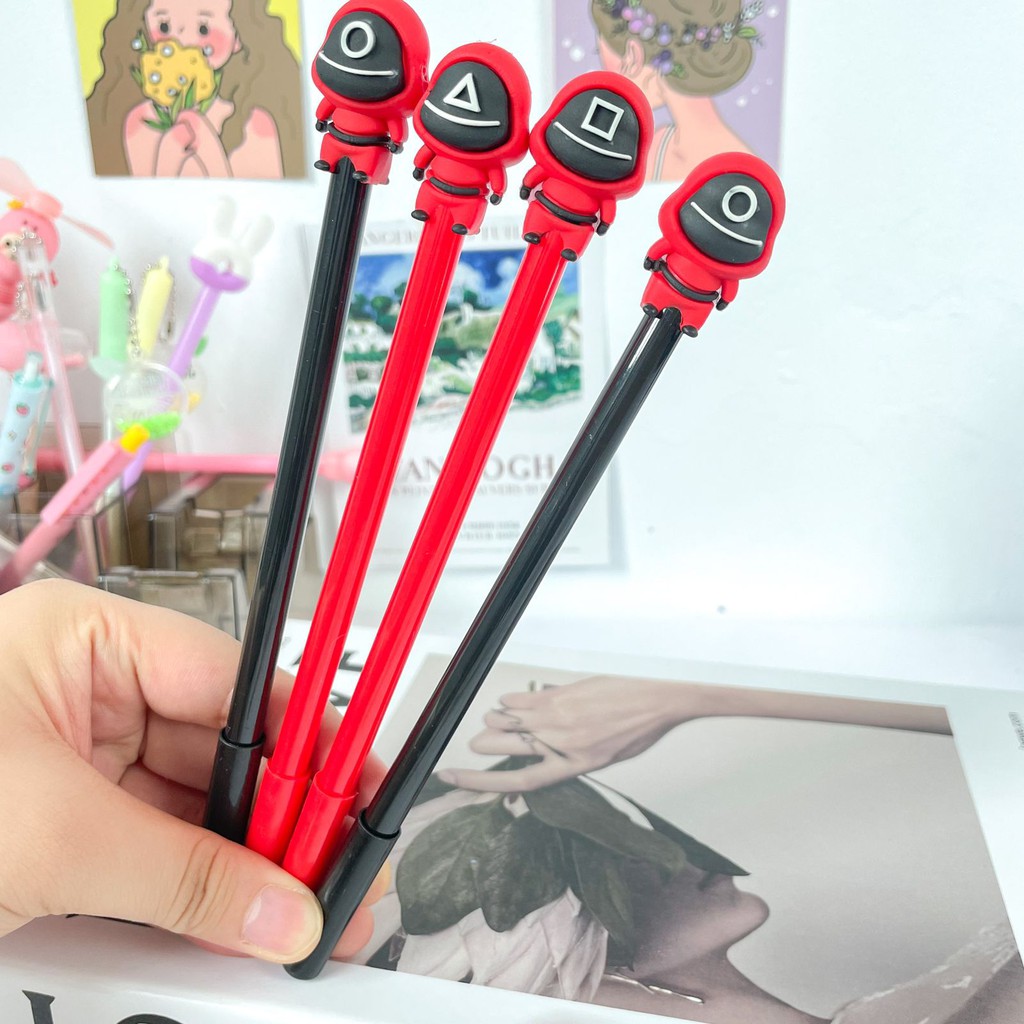 Pulpen Gel Squid Game film korean Ballpoint gel Squid Game kado unik souvenir alat stationery Murah Ready-1