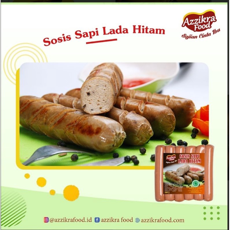 

sosis sapi original & lada hitam azzikra