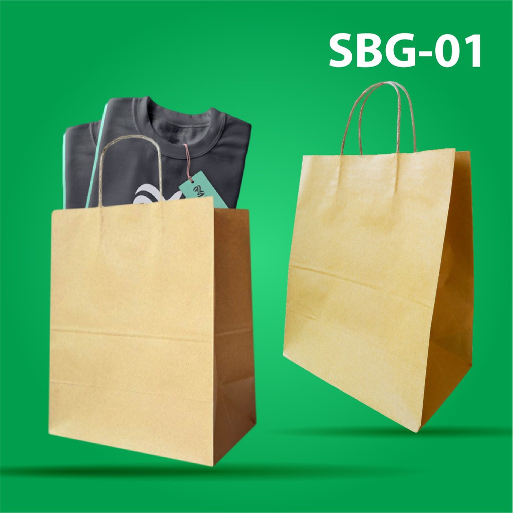 Paper Bag Polos Tas Belanja Kantong Kertas (SBG2-25X15X30.5)