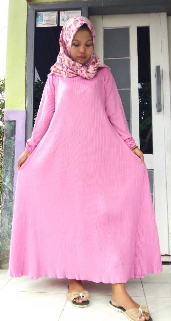 Gamis plisket //long dress plisket // gamis terbaru termurah