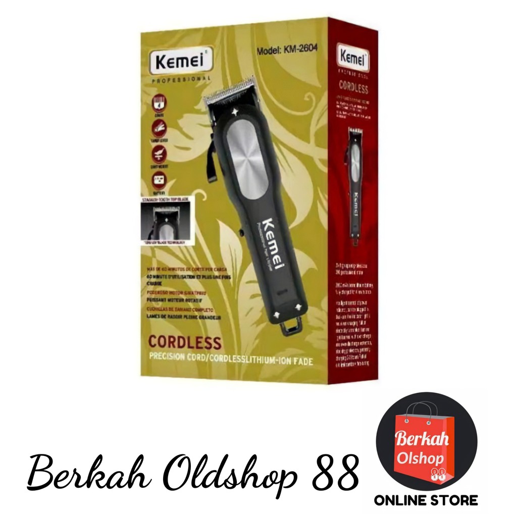 Berkah Oldshop 88 - Hair Clipper KEMEI KM-2604 Mesin Cukur Rambut - Alat Cukur Rambut