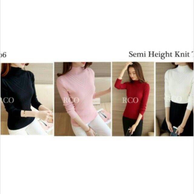 baju rajut putih lengan panjang rajut white knit top atasan rajut wanita