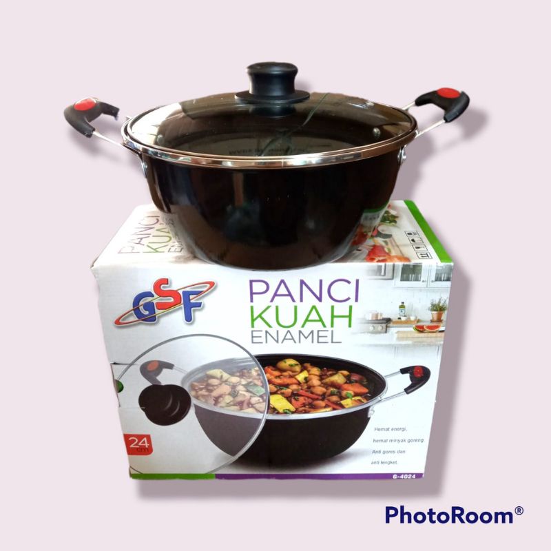 panci kuah enamel