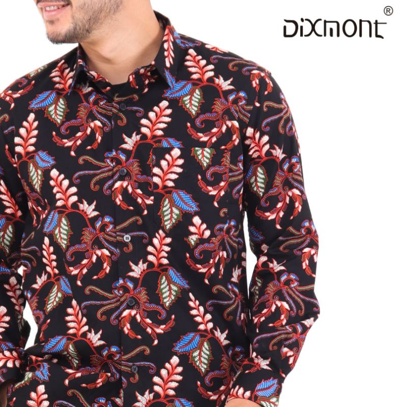 Dixmont Kemeja Pria Batik Panjang Hem BL01221