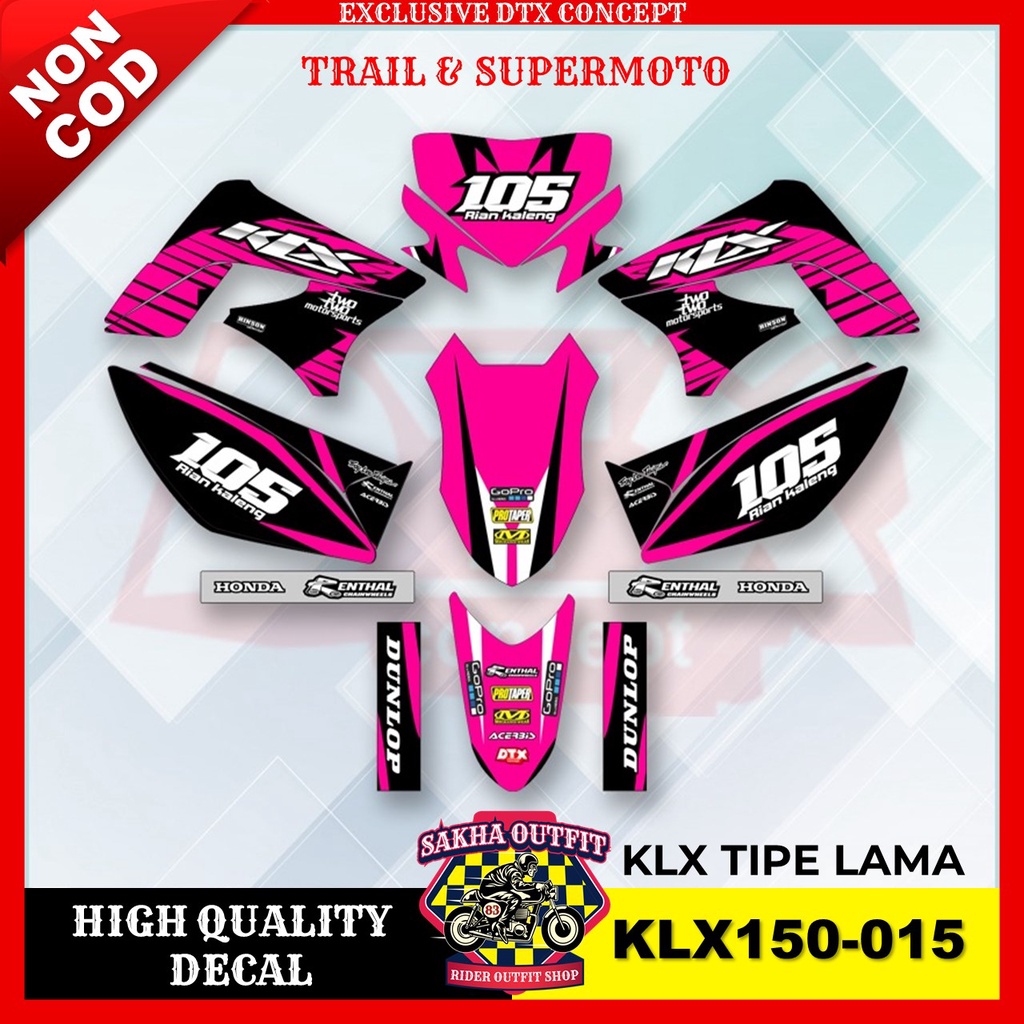 Decal KLX stiker motor stiker trail KLX stiker motor keren decal KLX 150 stiker variasi motor decal 