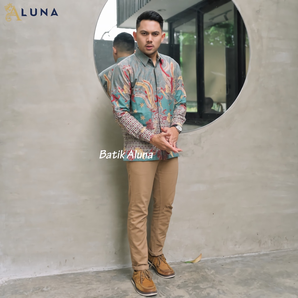 BAJU BATIK PREMIUM PRIA EXCLUSIVE LENGAN PANJANG ALUNA KEMEJA BATIK PRIA REGULAR SOLO MODERN PCW 113