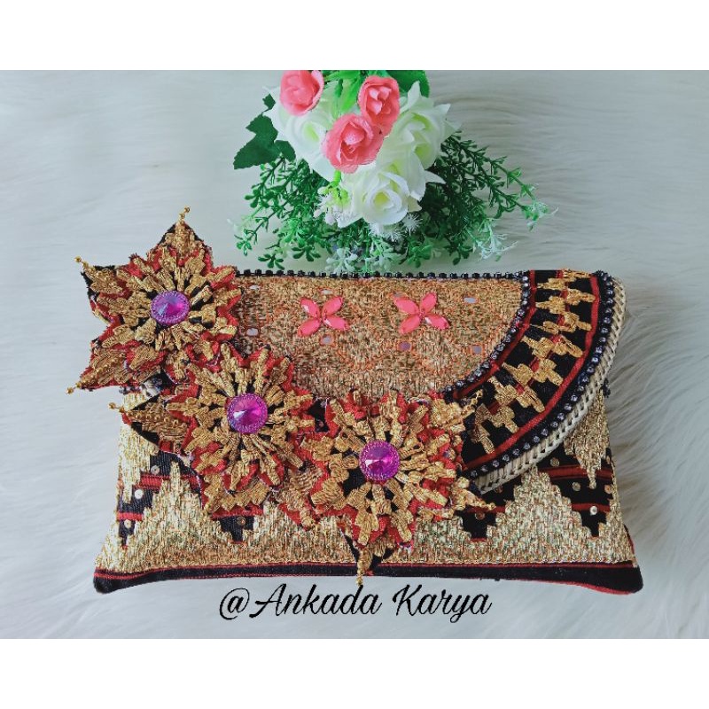 Clutch Tapis Antik/TOTEBAG/Tas Tapis Lampung/Tas Kondangan/Dompet Tapis