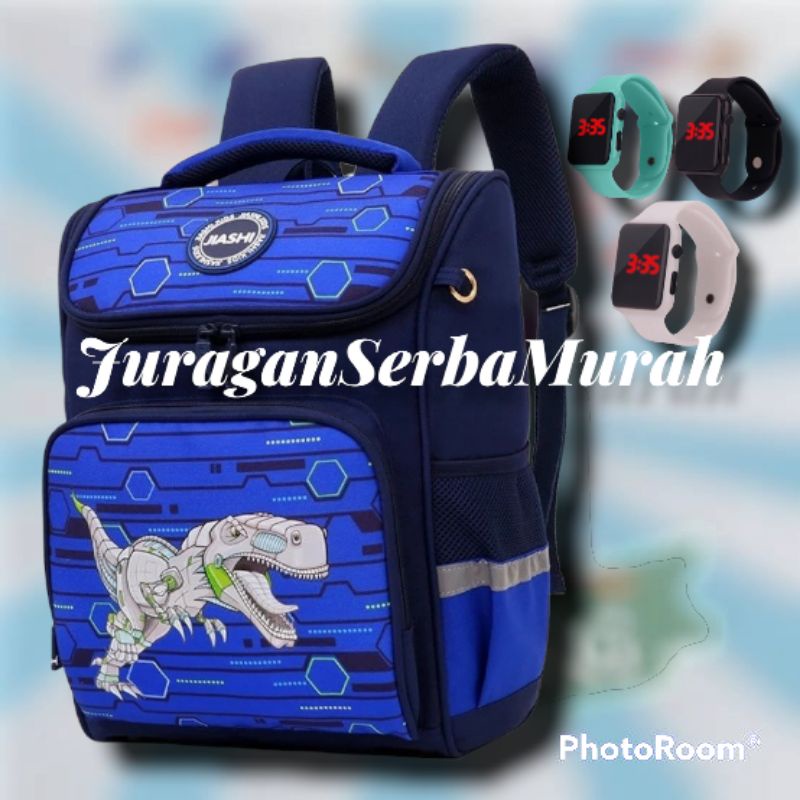 Tas Ransel Sekolah Anak Laki-laki TK Paud Karakter Dinosaurus Murah