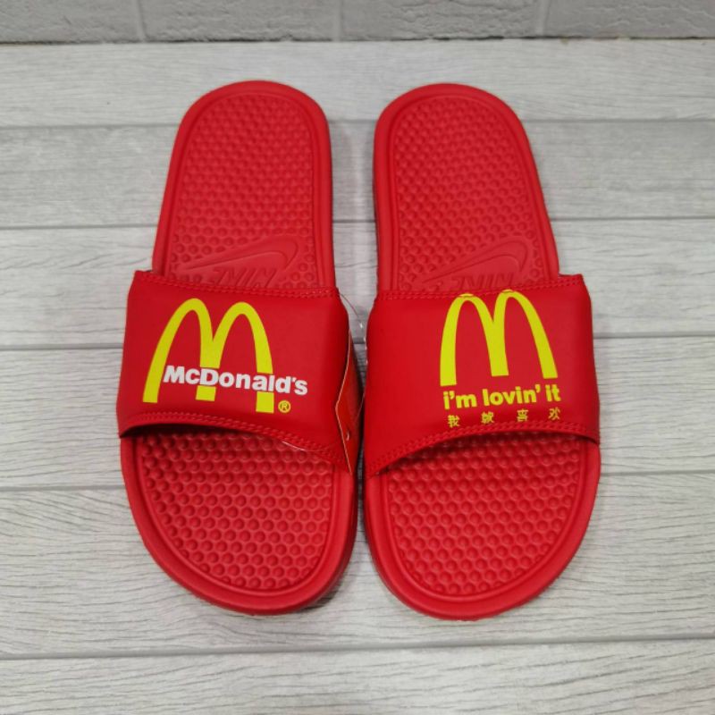 sendal slide nike x McDonald's full merah original