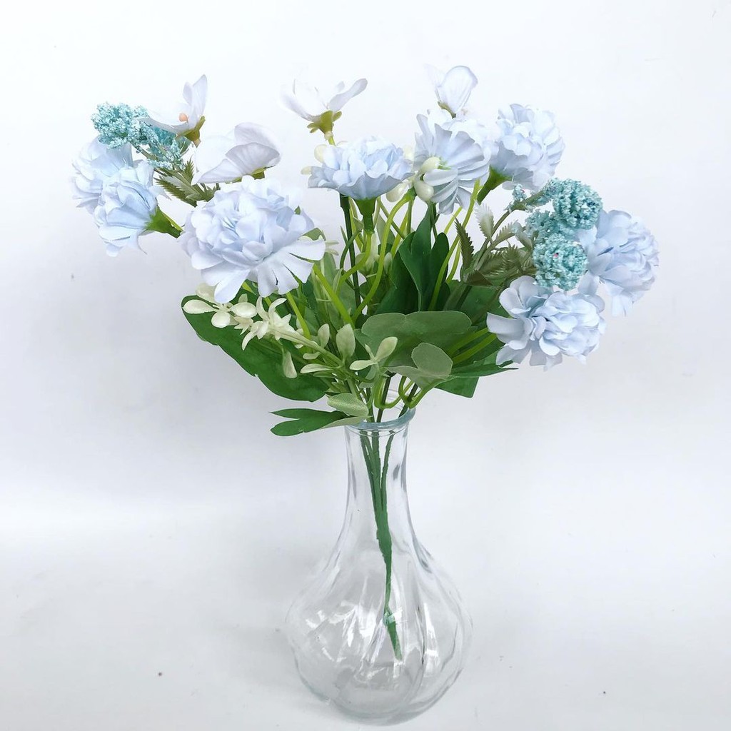 BUNGA POMPOM DAISY - bunga plastik palsu artificial home decor shabby chic-1