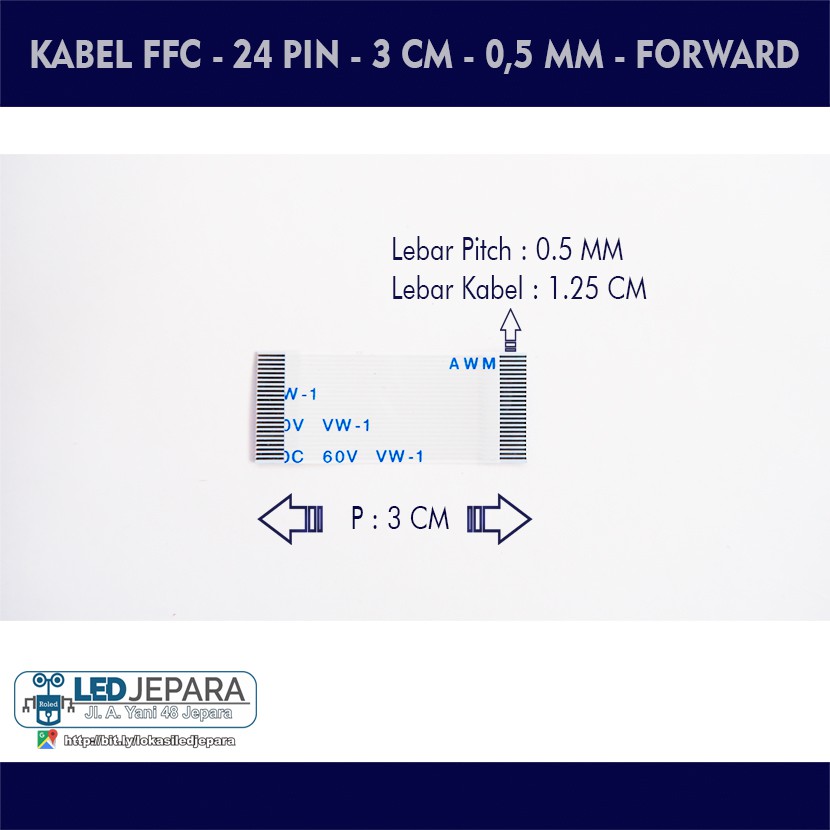 Kabel Flexible USB Laptop X453M 24 Pin Panjang 3 CM Lebar 1.25 CM Searah