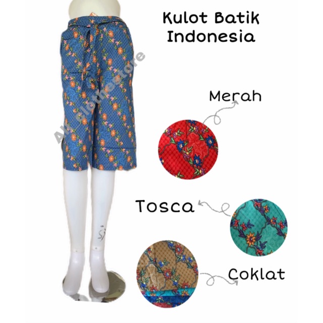 Kulot Batik Java One Katun Pendek Wanita/ Kulot Batik Pendek Jumbo Cewe