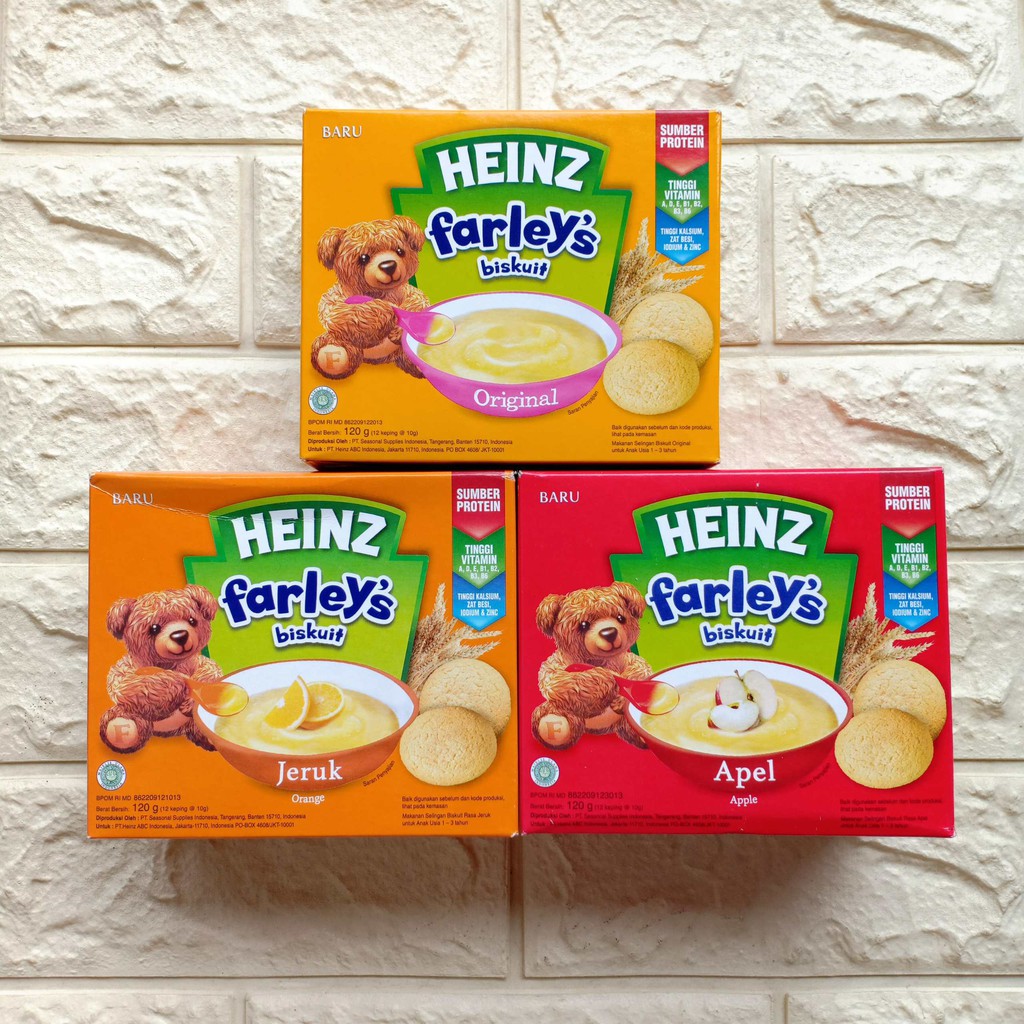 Heinz Farley's Biskuit Original Pisang Apel Jeruk 120gr Farley Farleys Mpasi Snack Cemilan Camilan Anak Bayi 1 tahun