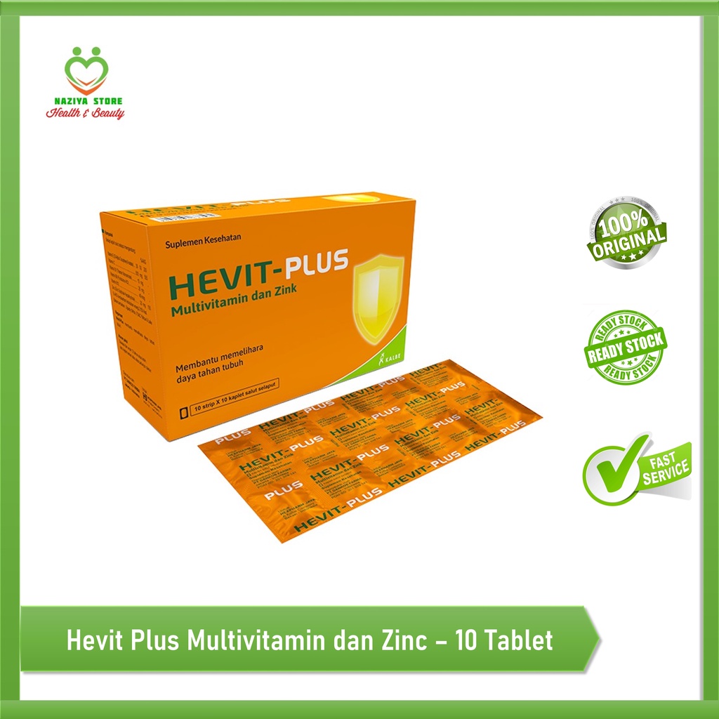 HEVIT PLUS MULTIVITAMIN PLUS ZINC (HARGA PERSTRIP) 10 TABLET