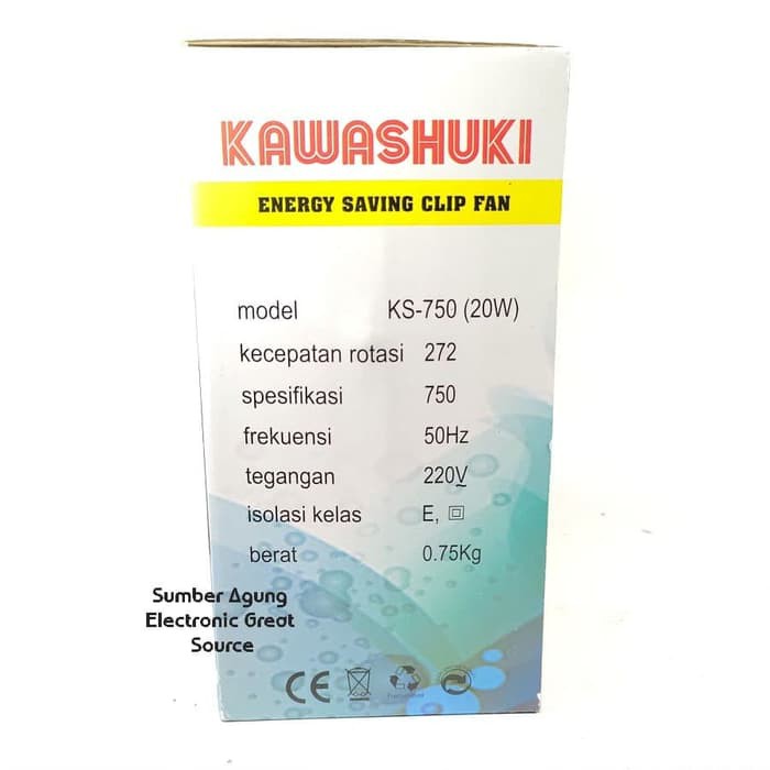 Kawashuki Kipas 3in1 5 Daun Kipas KS20W 20W Dinding Jepit Meja