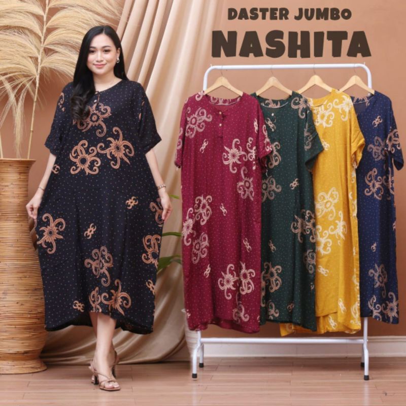 DASTER JUMBO NASHITA LENGAN PENDEK KANCING DEPAN BUSUI BUMIL MURAH ADEM KEKINIAN