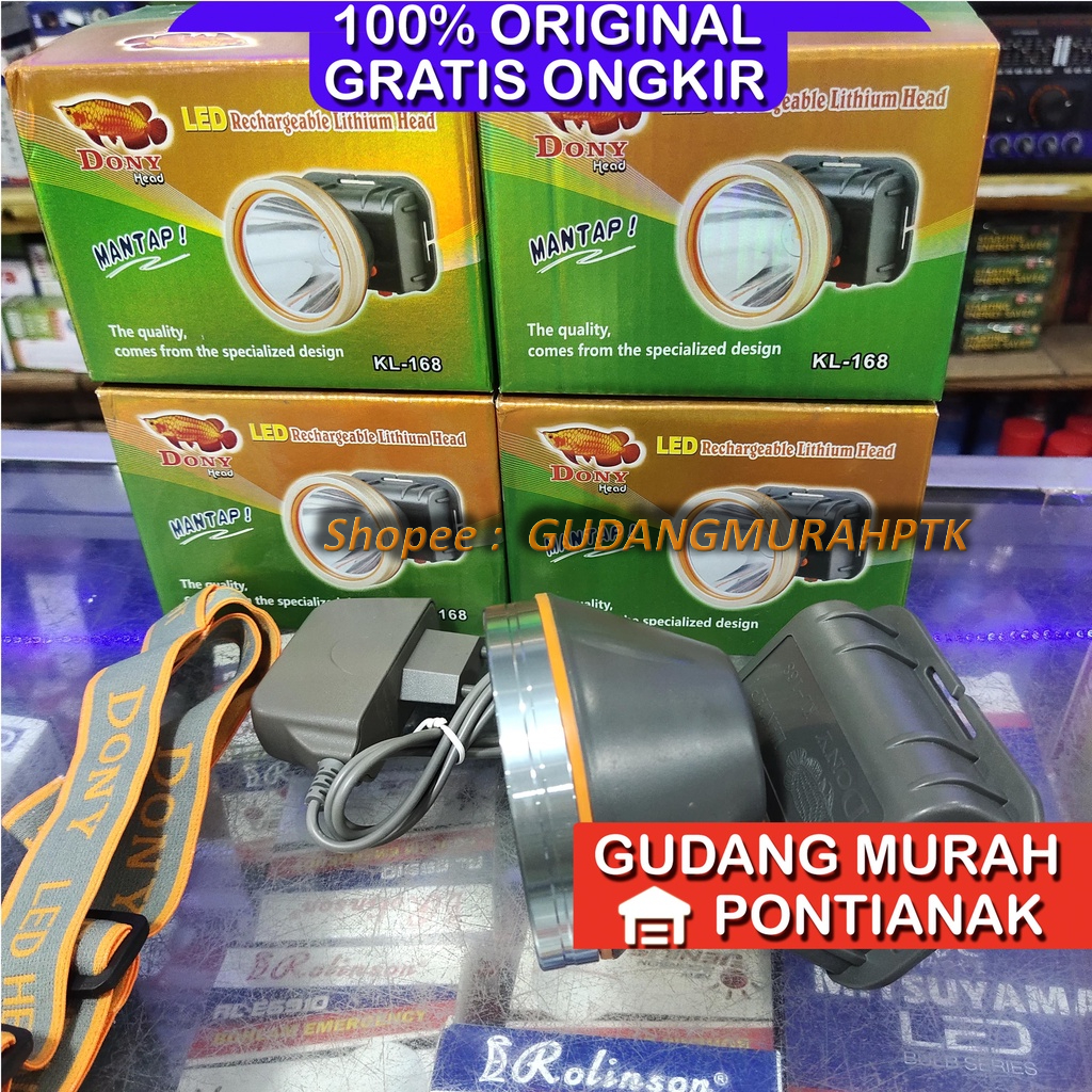 Senter Kepala DONY Head Lamp KL 168 MANTAP ORIGINAL ASLI