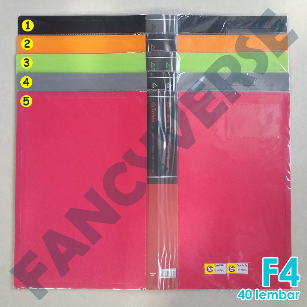 

Document Keeper F4 Trifelo Warna / Clear Holder Clear Book - 20 Pocket CH20