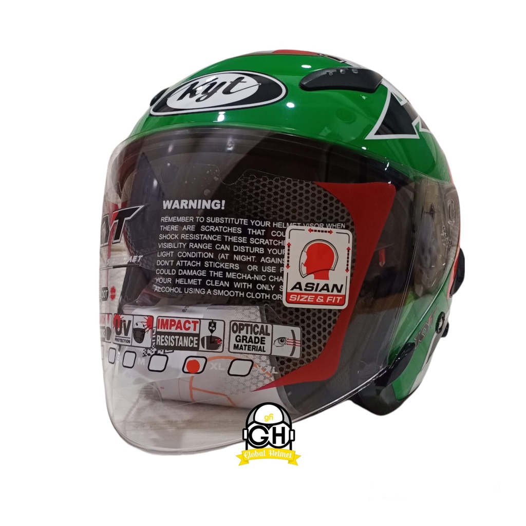 HELM KYT GALAXY FLAT R MOTIF MUGELLO GP RACE CIRCUIT DOUBLE VISOR KYT HALF FACE