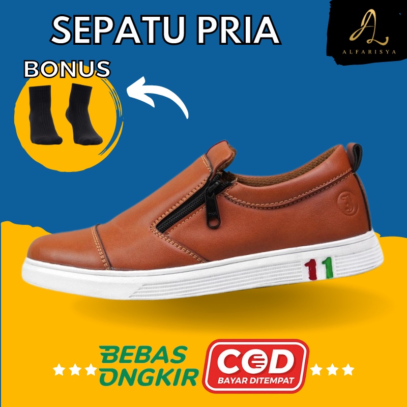 Sepatu Santai Pria Original Santai Dewasa Keren Mewah Terbaru Ukuran 39 40 41 42 43 Warna Hitam Cokl