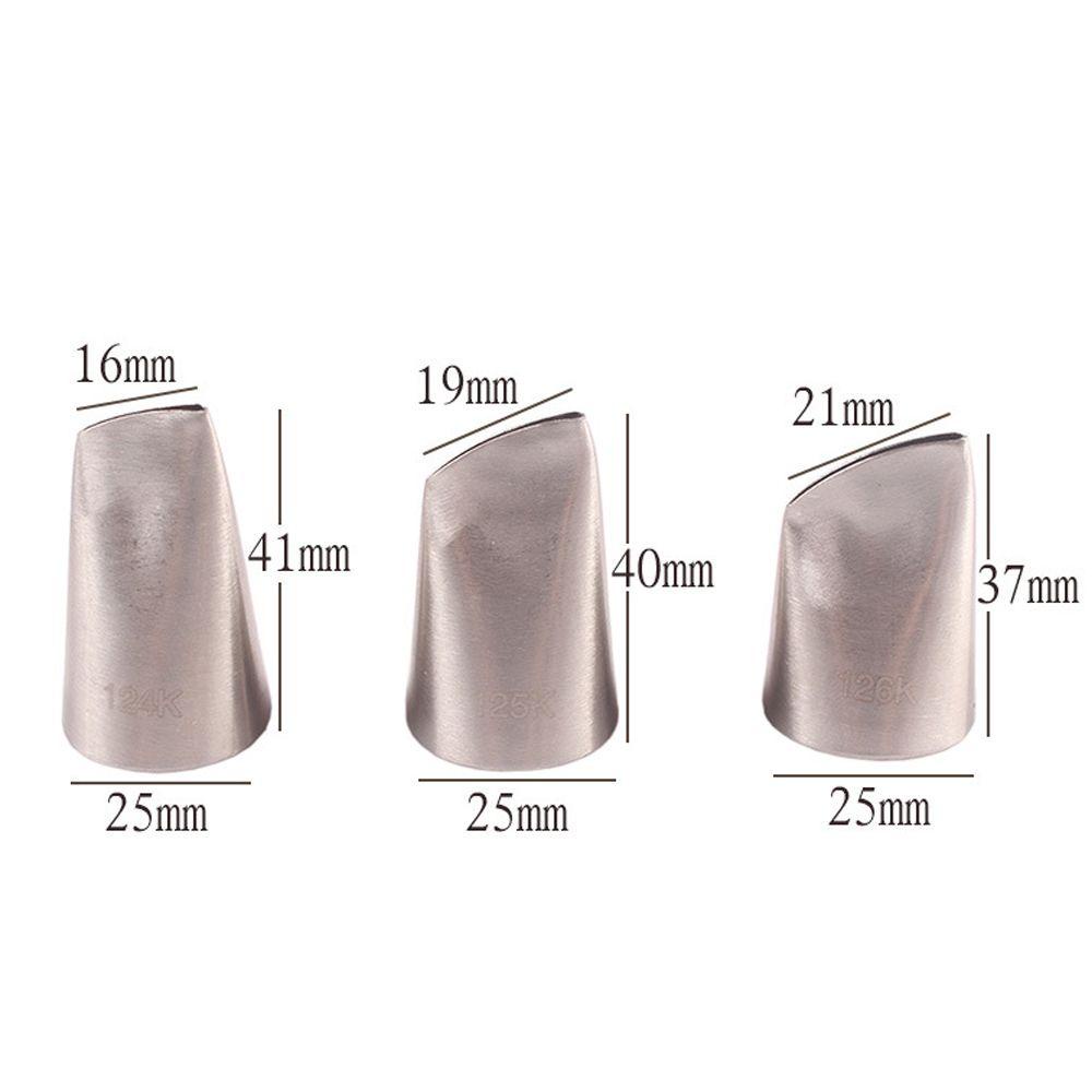 Preva 3PCS Icing Piping Nozzle Bakeware Bakery Pastry Tips Stainless Steel Dekorasi Kue Cetakan Kue