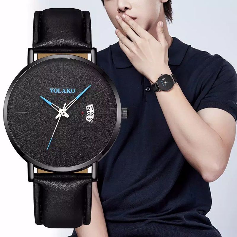 Jam Tangan Pria Kulit Original Tahan Air Fashion Business Auto Date Calender Analog Men Watch Quartz Orii Murah Leather Men Watch