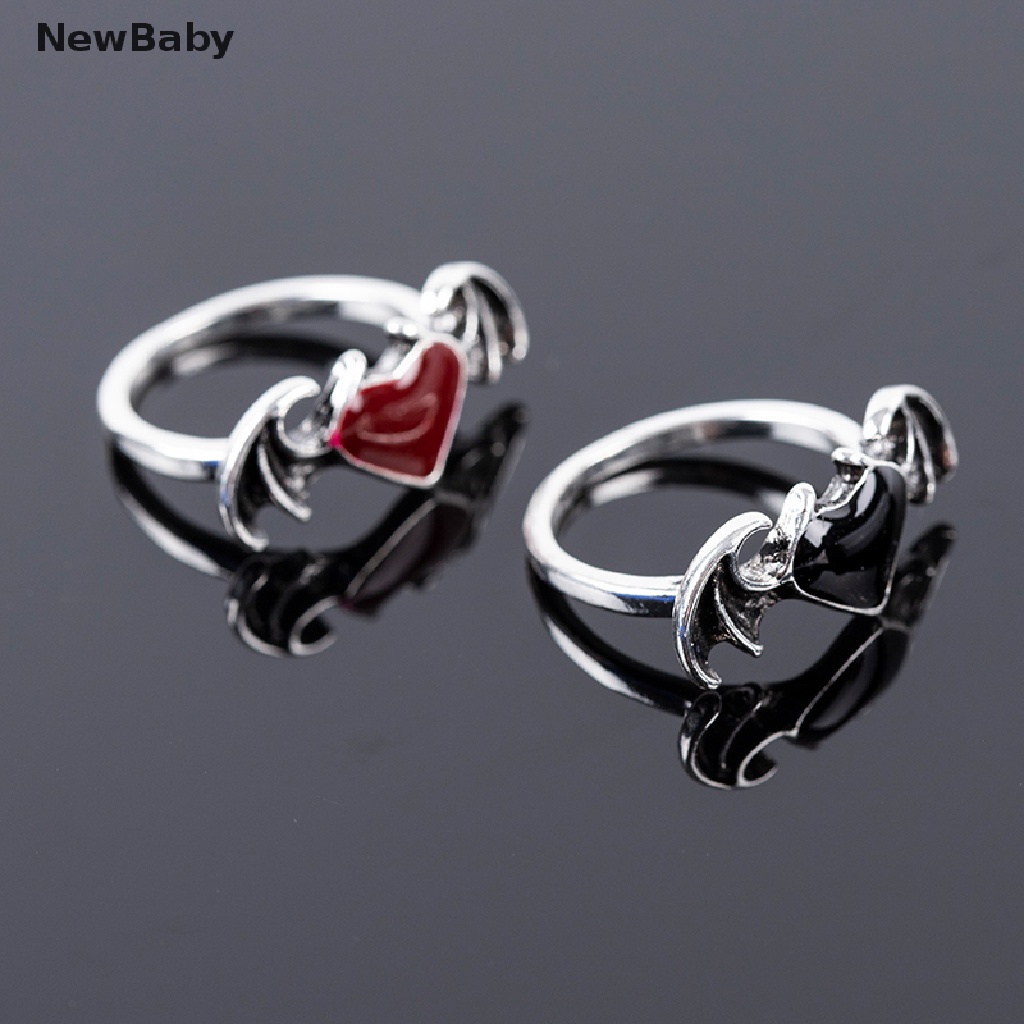 Newbaby Soul Cincin Wanita Desain Hatisayap Iblis Untuk Pestahadiah