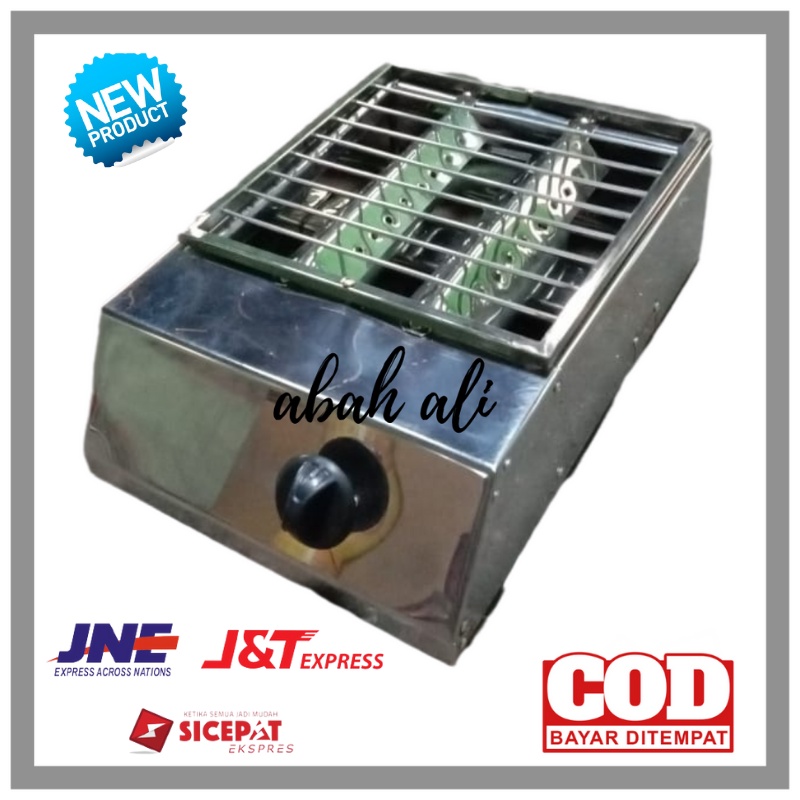 kompor Panggangan sosis BBQ 1 tungku  alat pemanggang Ayam Ikan daging stainless steel