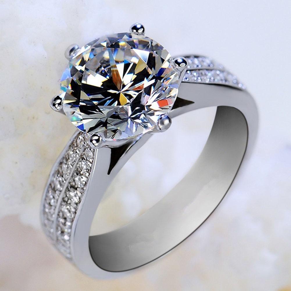 SANGCAKRA COD - Cincin Kristal Berlian Titanium Asli Xuping Fashion Wanita Zirkon Kawin Perak Ring Mewah - B13