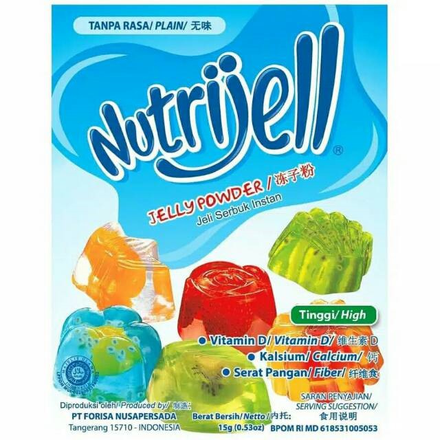 

Nutrijell Tanpa Rasa 15gr Agar Nutrijel Plain Jelly Powder