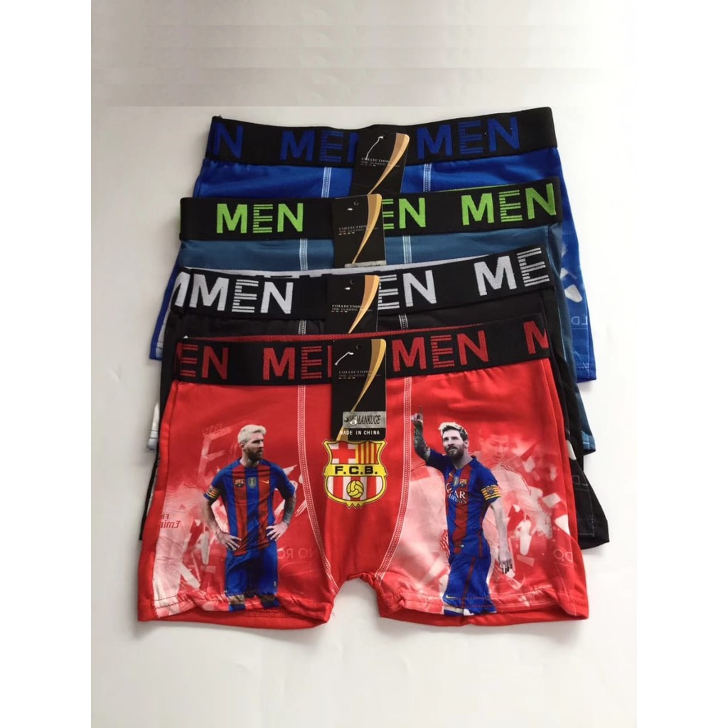 3058 Celana Dalam Boxer Pria Dewasa / Laki-laki Sepak Bola FC Barcelona