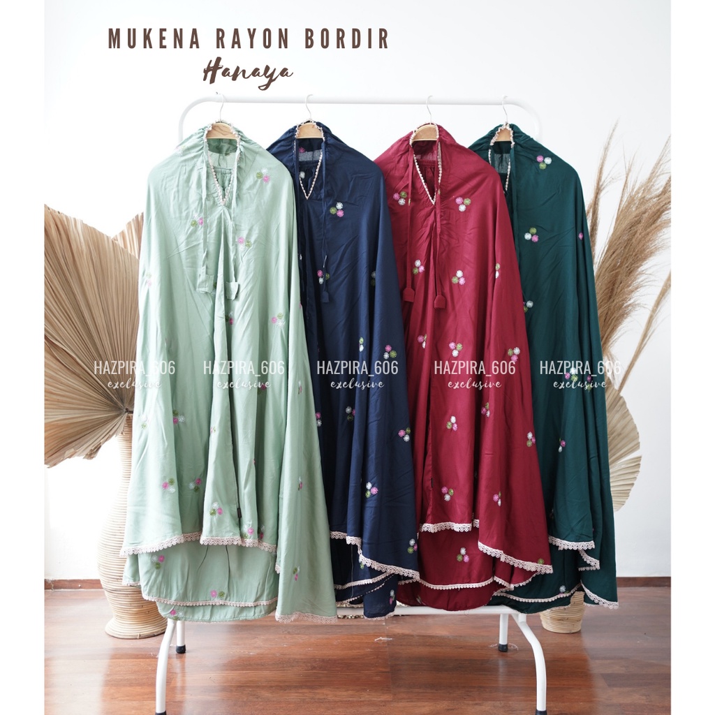 MUKENA DEWASA KATUN RAYON BORDIR HANAYA JUMBO