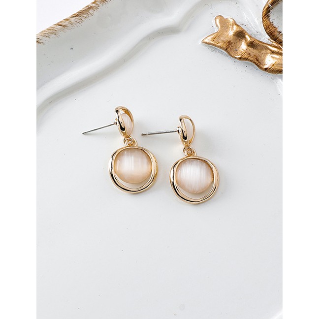 LRC Anting Tusuk Fashion Golden Opal Geometric Earrings D63769