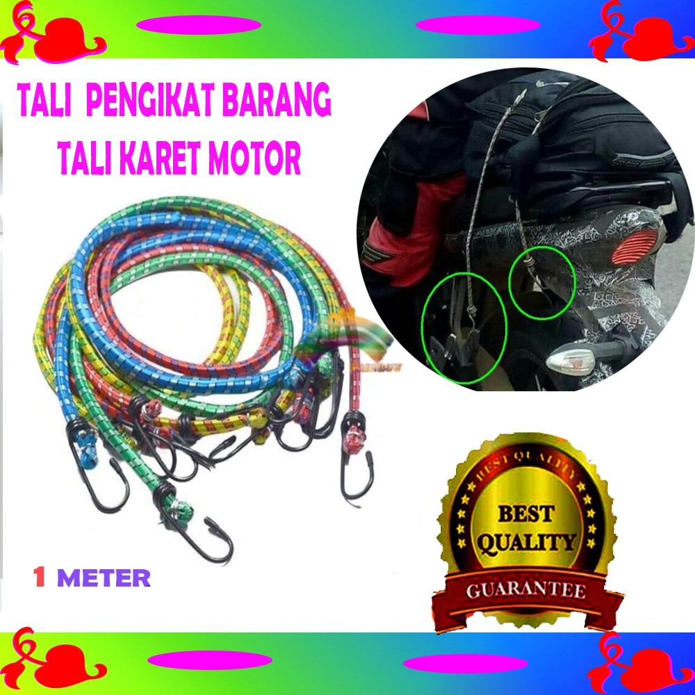 TALI  PENGIKAT BARANG / TALI KARET MOTOR 1 METER KARET  IKAT PENGIKAT BAWAAN BARANG DI MOTOR