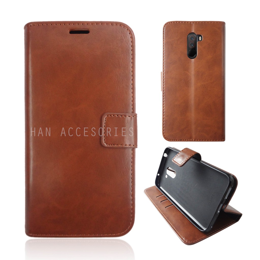 Xiaomi Pocophone F1 Original Fashion Selular Flip Leather Case - Flip Cover