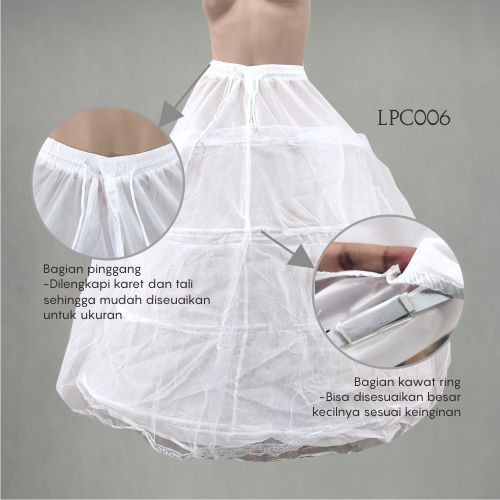 [SIAP KIRIM] ROK NGEMBANG PETTICOAT GRADE A 4 RING 2 LAYER PETIKUT PREMIUM LPC006