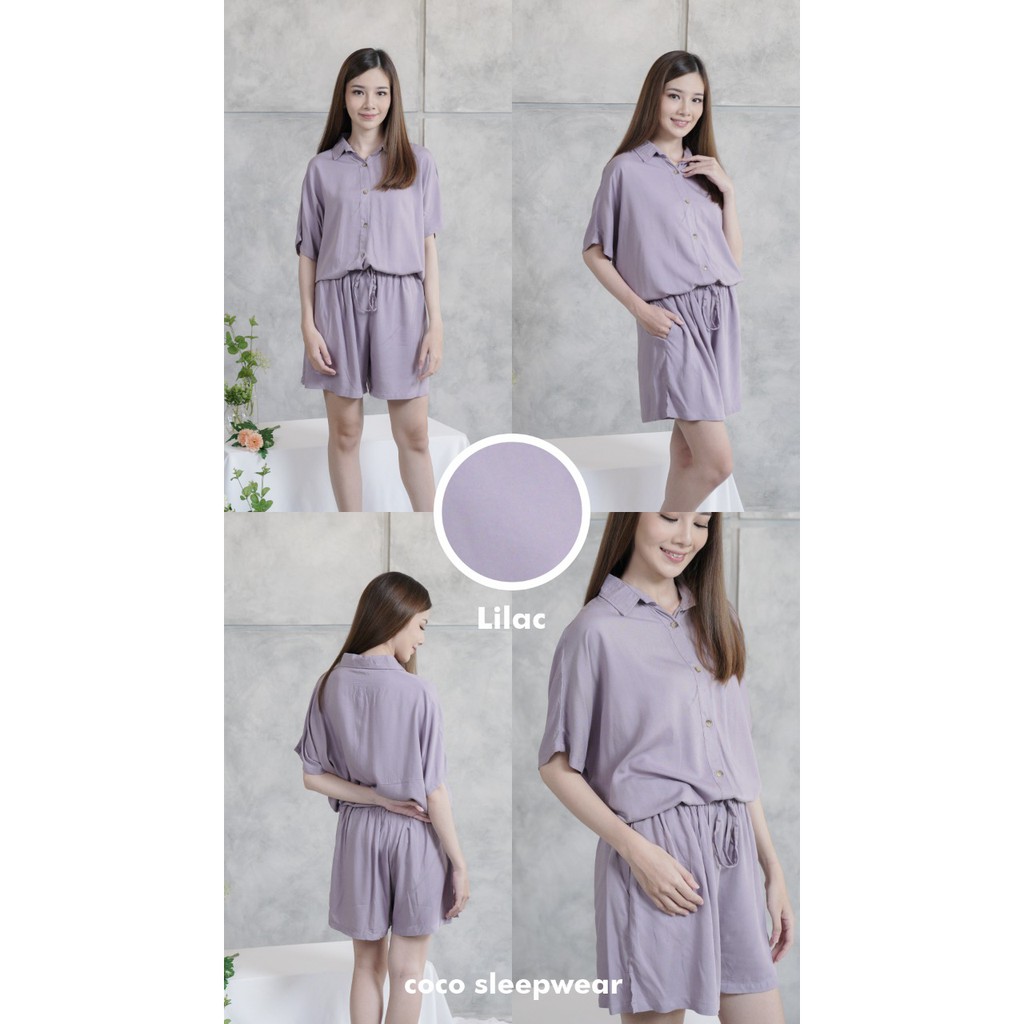 COCO - DALMI SET - Setelan Wanita - Homewear - Set Rayon - Busui Friendly - Fashion Wanita-LILAC