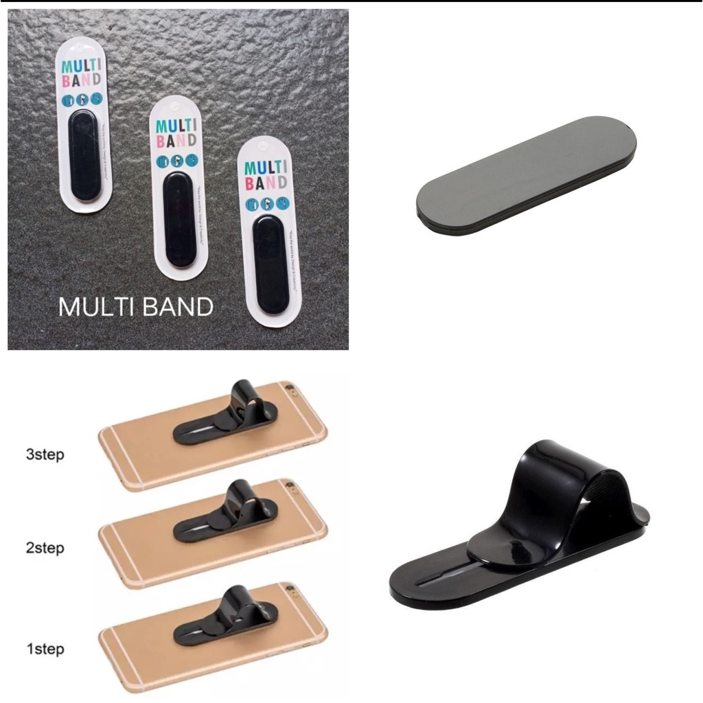 3 step multi band phone holder grip holder 3 step jari hp gantungan hp jari 3 step finger phone holder