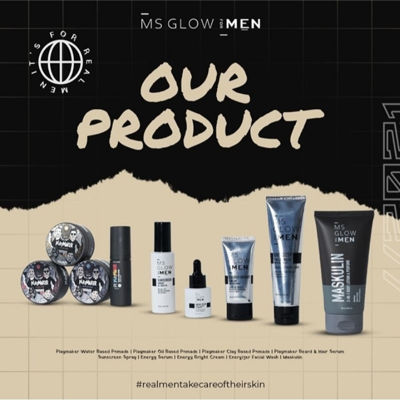 MS GLOW FOR MEN Msglow Men Skincare Pria Paket Perawatan